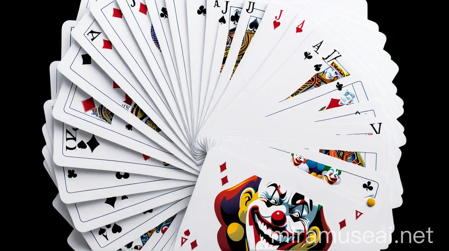 Deck of Joker Cards Featuring Clown Illustrations