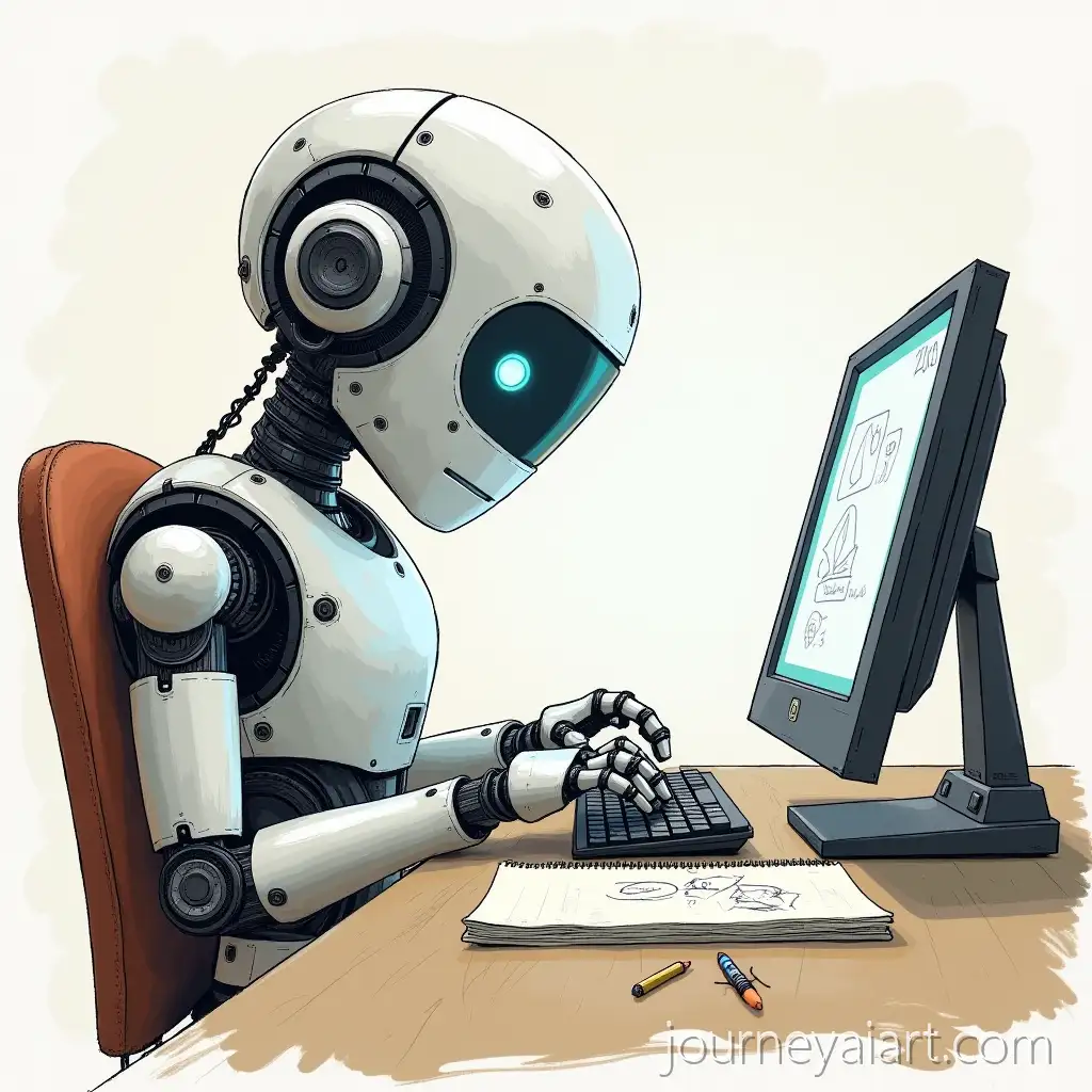Robot-Learning-at-Computer-Desk-in-a-Futuristic-SettingRobot-learning-at-computer