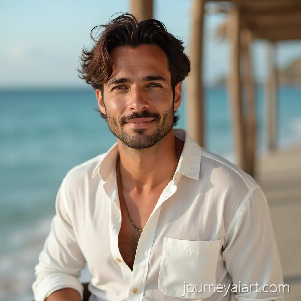 40YearOld-Latino-Man-in-Summer-LinenLatino-man-in-summer-wear-Casual-Formal-Wear-Inviting-Travel-Experience