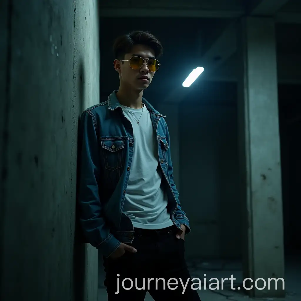 Young-Man-in-FAI-Image-Prompt-Expansionaded-Denim-Jacket-in-Gritty-Urban-Construction-Site-with-Cinematic-Lighting