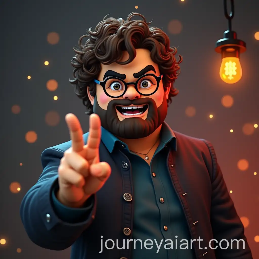 Jack-Black-as-Minecraft-Steve-Giving-a-Peace-Sign-inAI-Image-Prompt-Expansion-Pixelated-Style