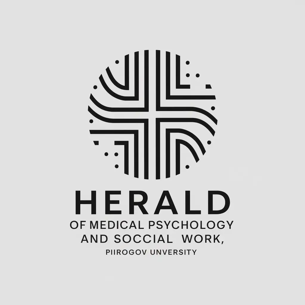 a vector logo design,with the text "Herald of Medical Psychology and Social Work, Pirogov University, scientific journal, electronic journal", main symbol:Journal,Moderate,be used in Others industry,clear background