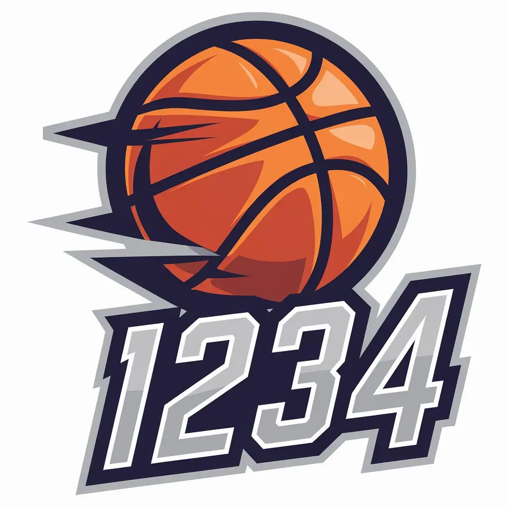 LOGO-Design-For-1234-Modern-Basketball-Theme-with-Clear-Background