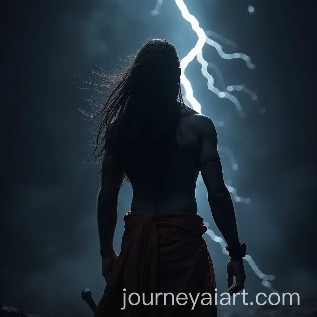 Lord-Shiva-with-Long-Hair-Standing-Amidst-Lightning-Bolts