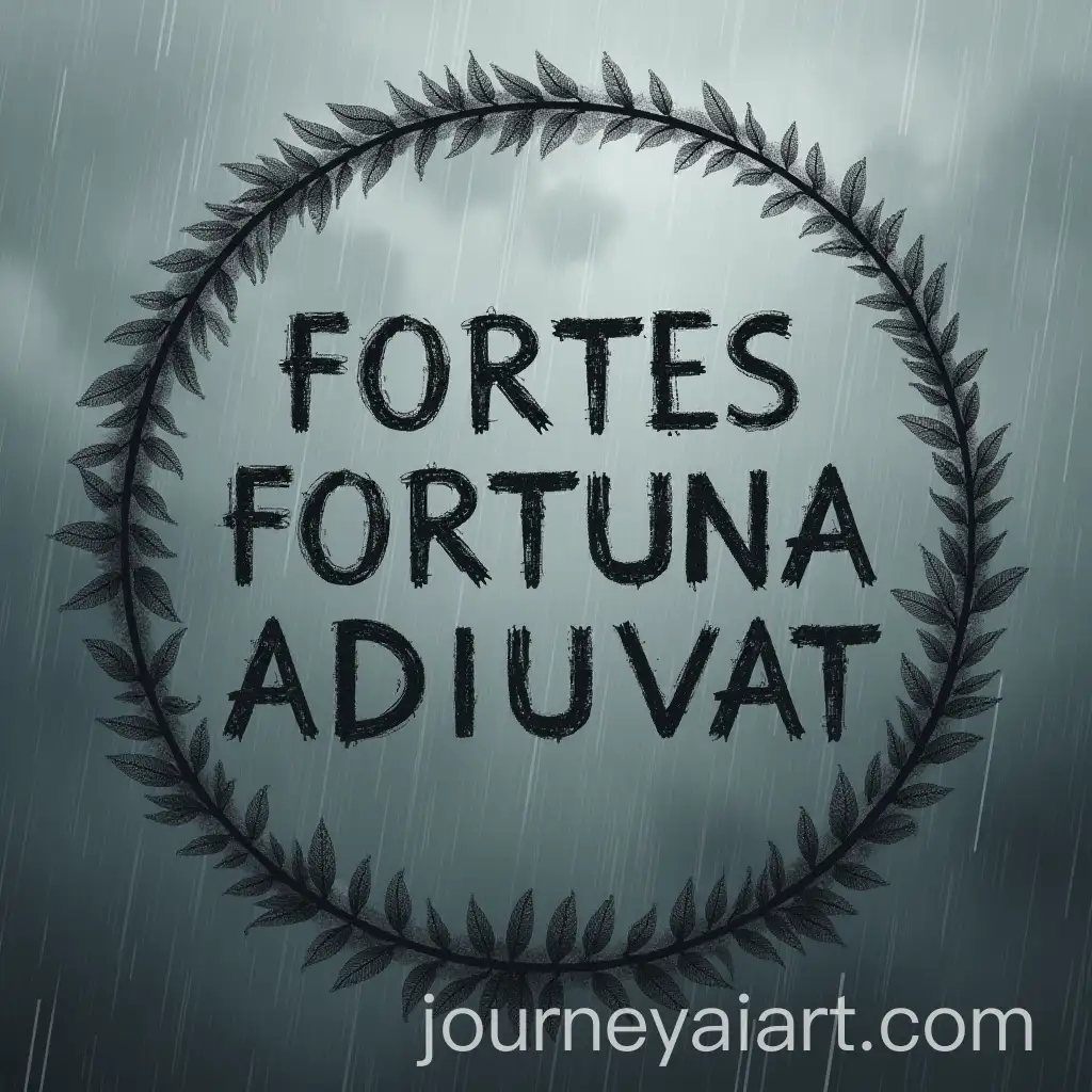 Fortes-Fortuna-Adiuvat-on-Rainy-Grey-Background