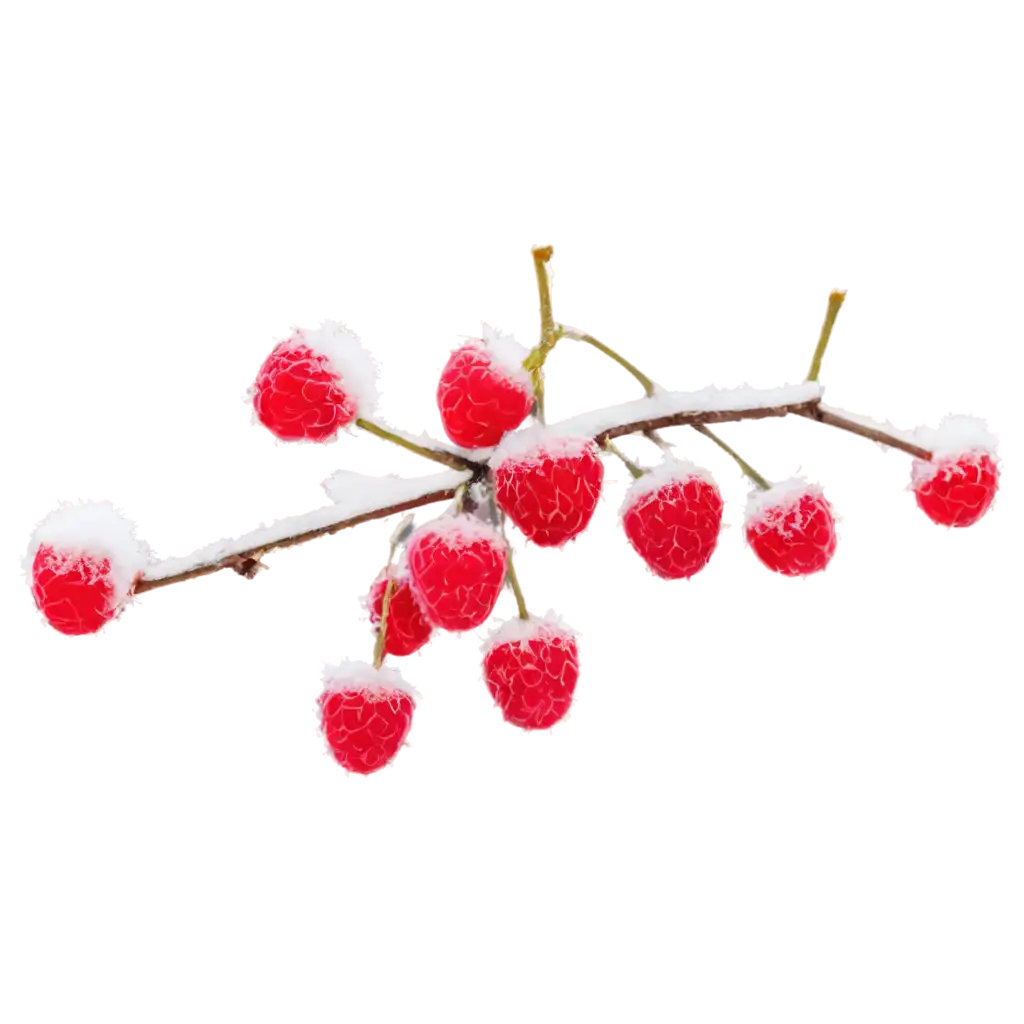 HighQuality-PNG-Image-of-Raspberry-Berry-in-Snow-Perfect-for-Winter-Themed-Designs