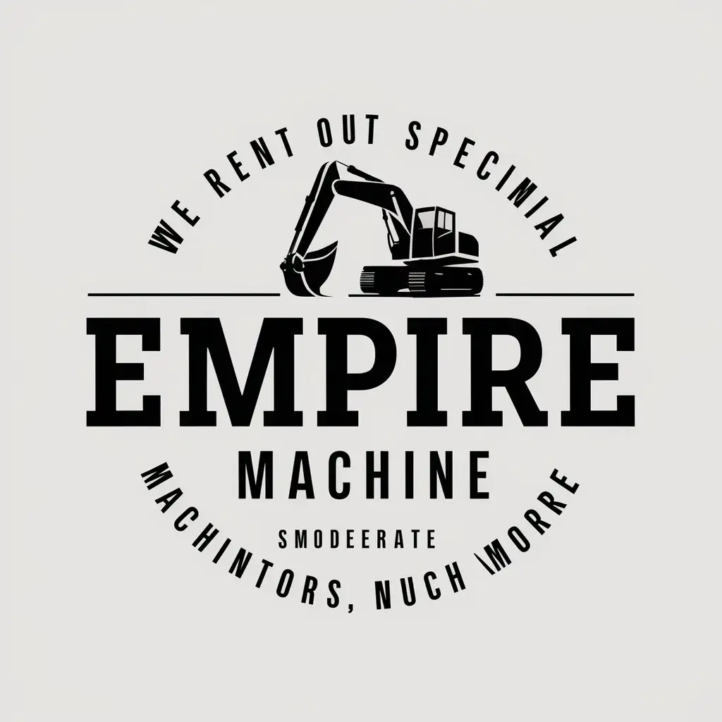 LOGO Design for Empire Machine Modern Equipment Rental with Excavators and Cranes