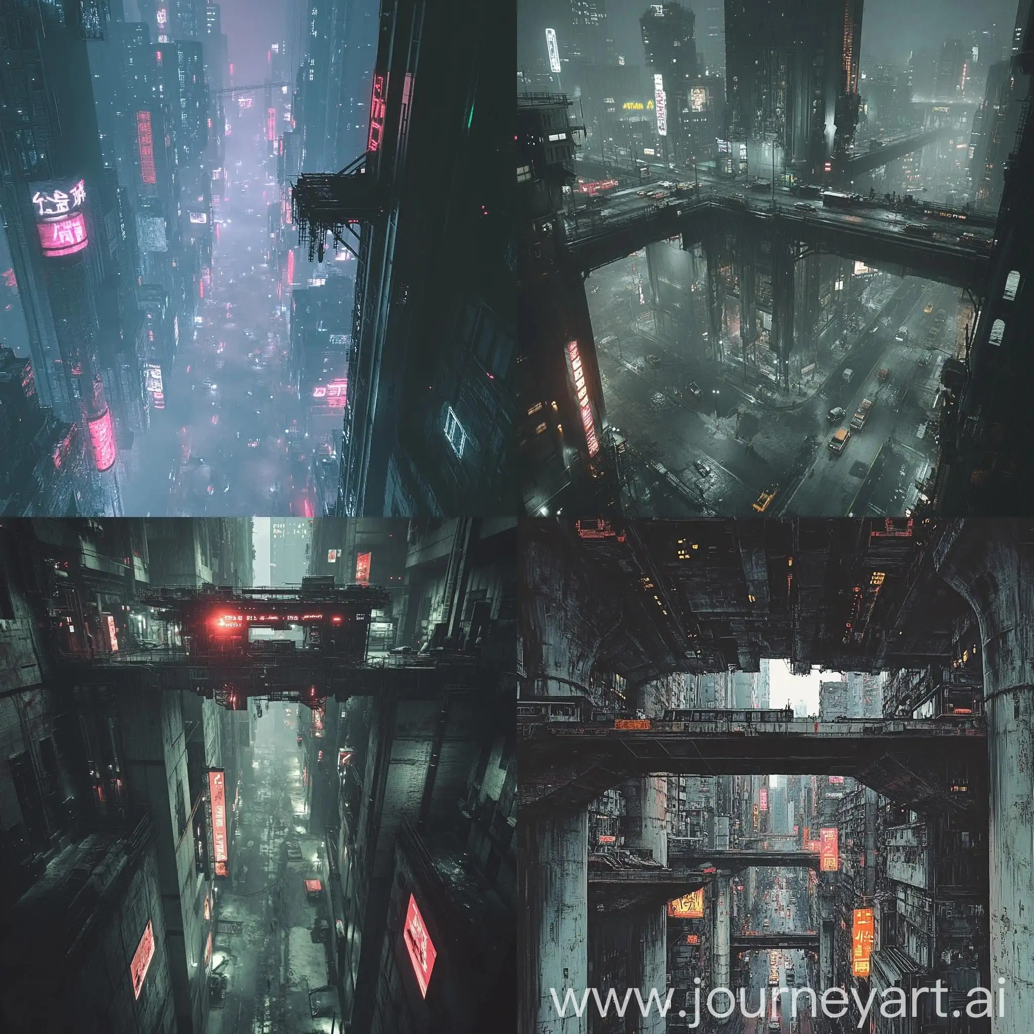 Cyberpunk-Cityscape-with-Suspended-Second-Level