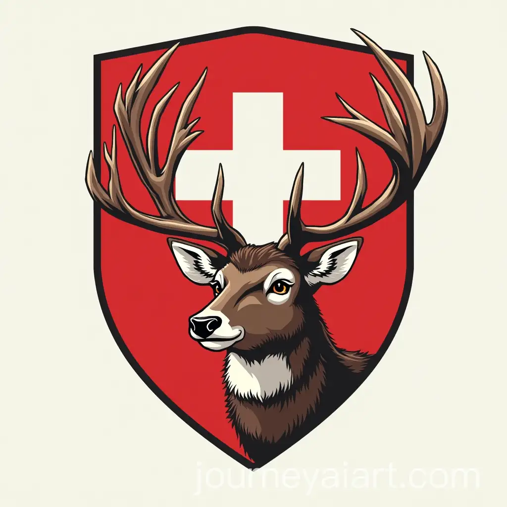 Logo-Design-for-Bobteam-with-Hirsch-and-Swiss-Flag-Elements
