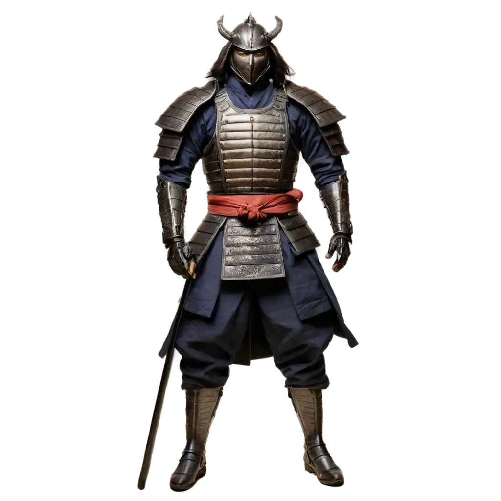 A Samurai with armor in battle pose