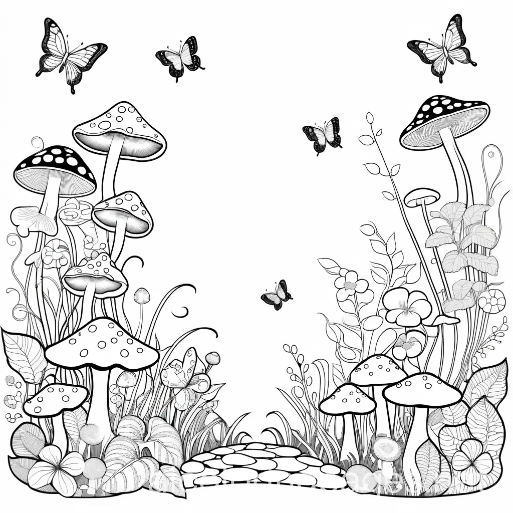 Enchanting-Mushroom-Garden-with-Butterflies-and-Fairies-for-Kids-Coloring