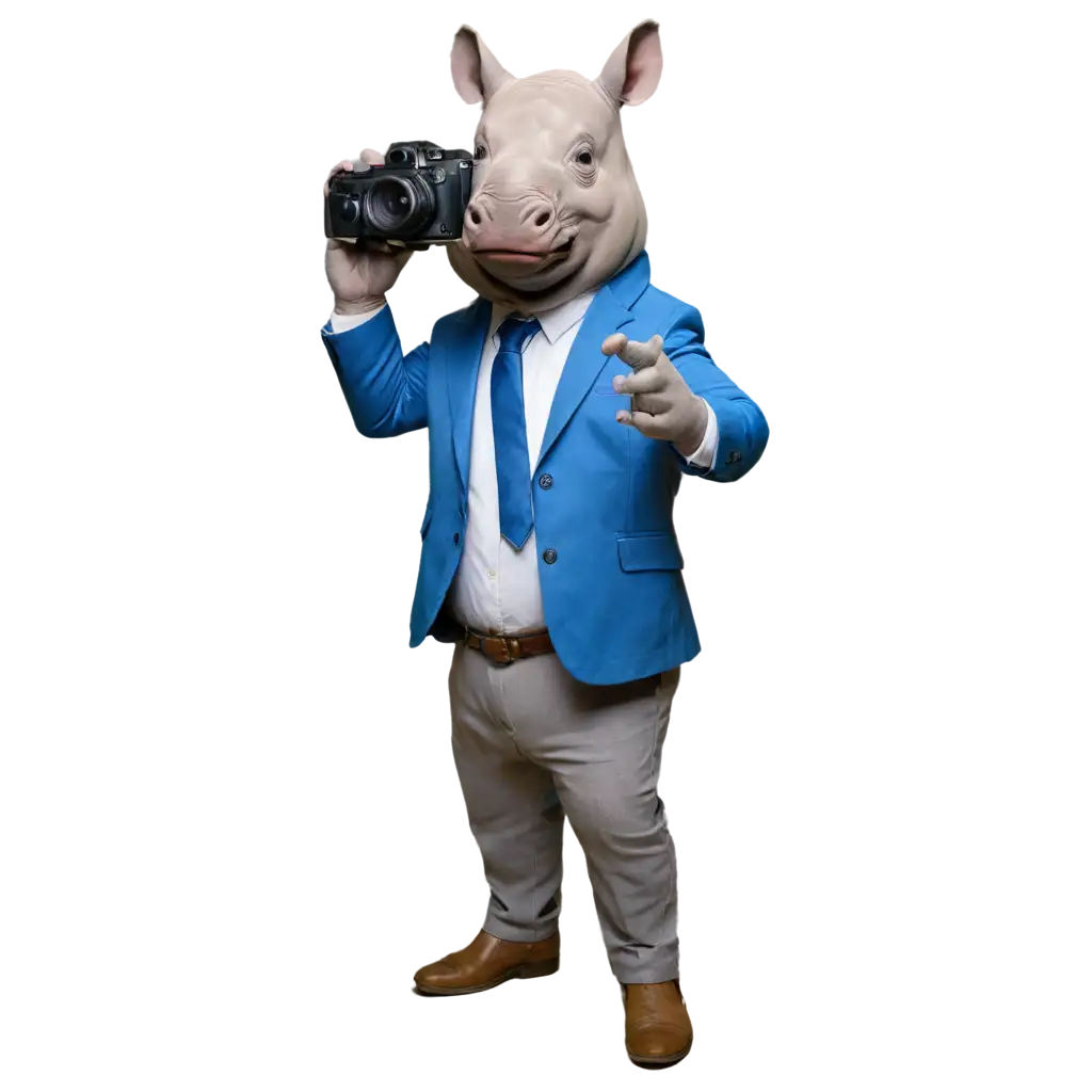 PNG-Image-Rhino-Holding-a-Camera-in-Blue-Suit