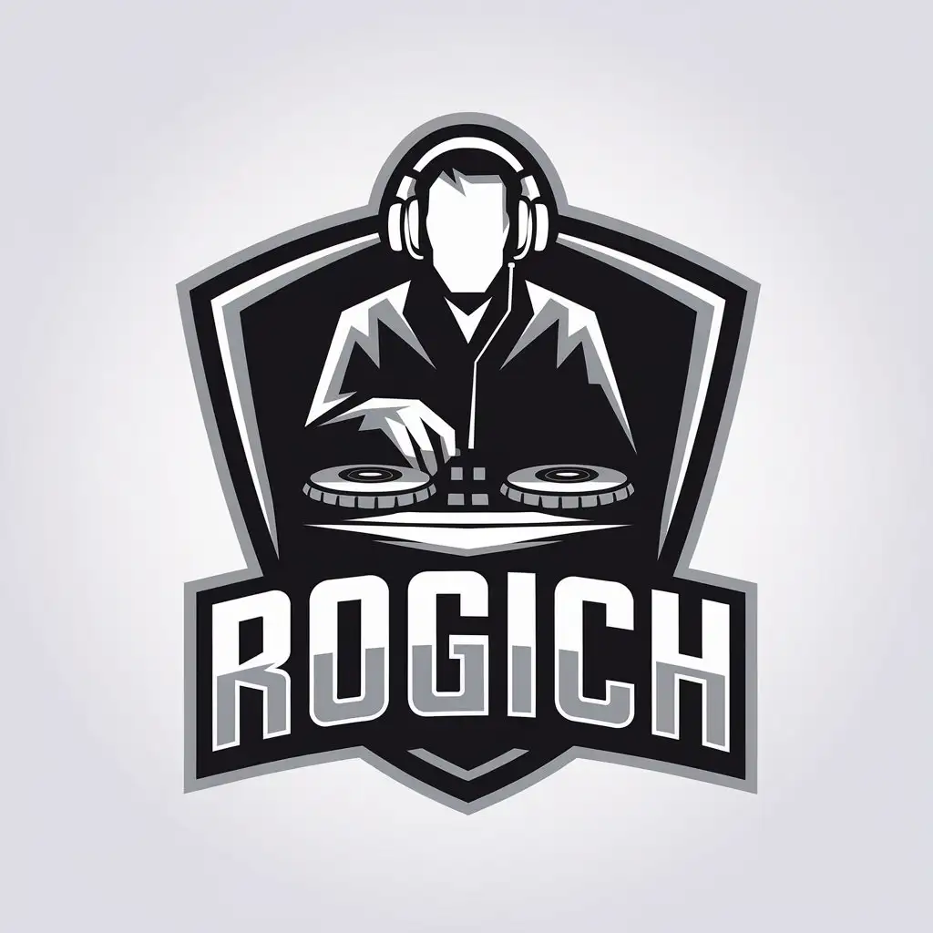 LOGO-Design-For-ROGICH-DJ-Theme-with-Clear-Background