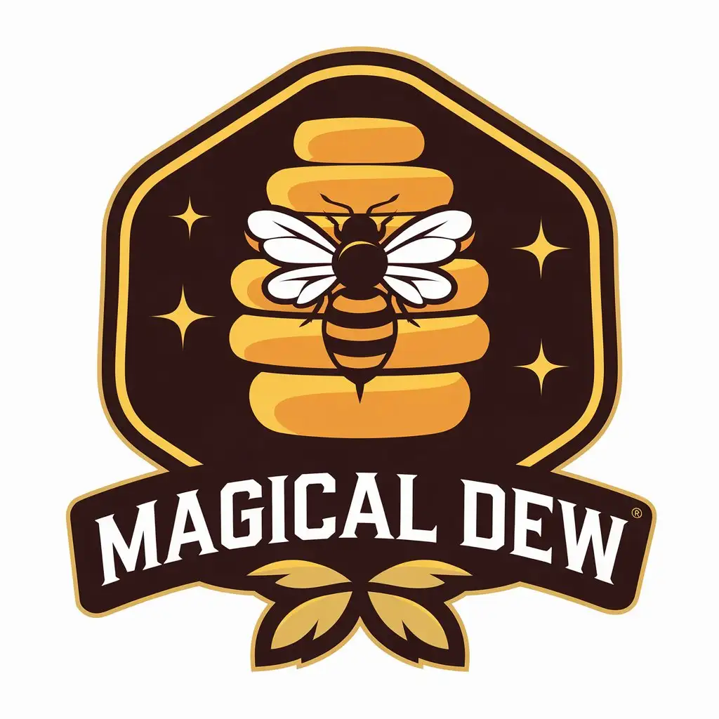 LOGO Design for Magical Dew Honey Bee Hive Theme for Retail Industry