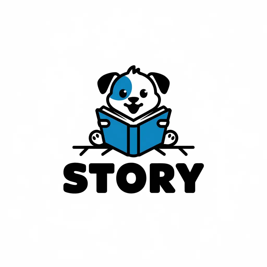 LOGO-Design-for-Story-A-Whimsical-Blend-of-Book-Puppy-and-Typography