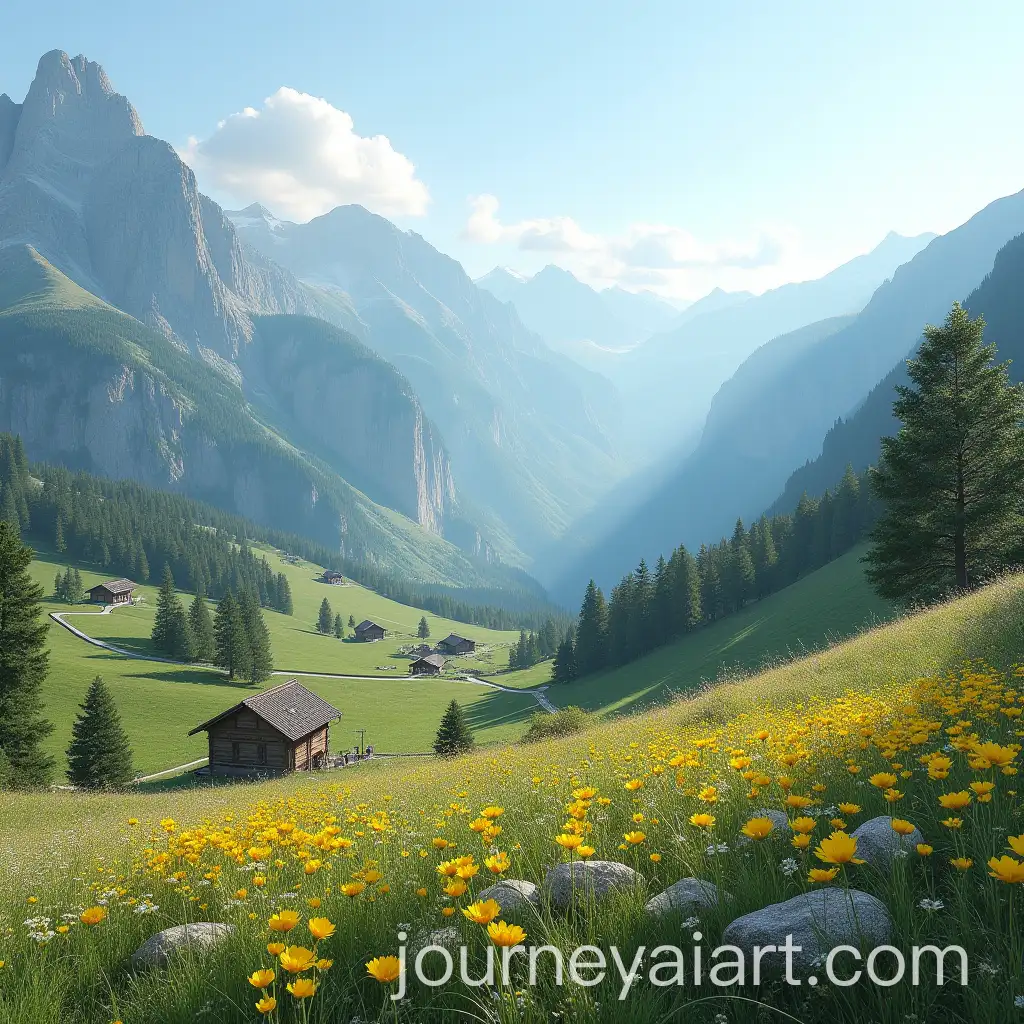 Italian-Alpine-Landscape-in-Blooming-Season