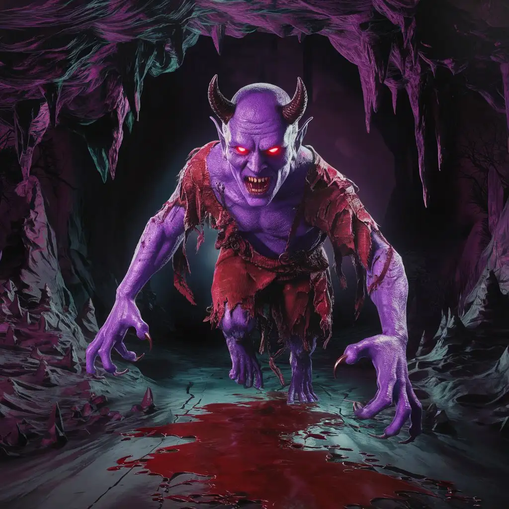 Realistic-Purple-Devil-with-Red-Eyes-in-Dark-Horror-Theme