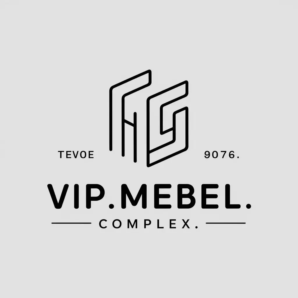 a vector logo design,with the text "vip.mebel.01", main symbol:furniture,complex,be used in internet industry,clear background