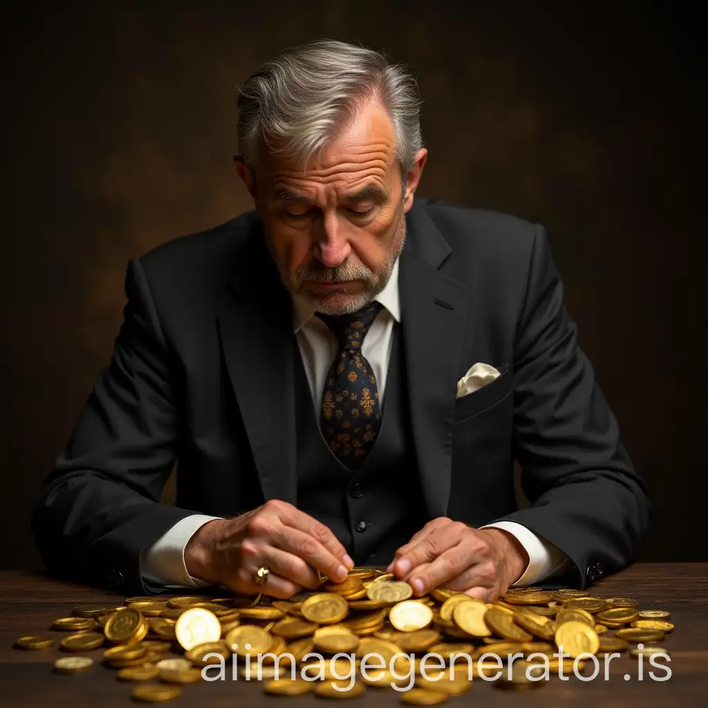 Wealthy-Man-Playing-with-Gold-and-Money