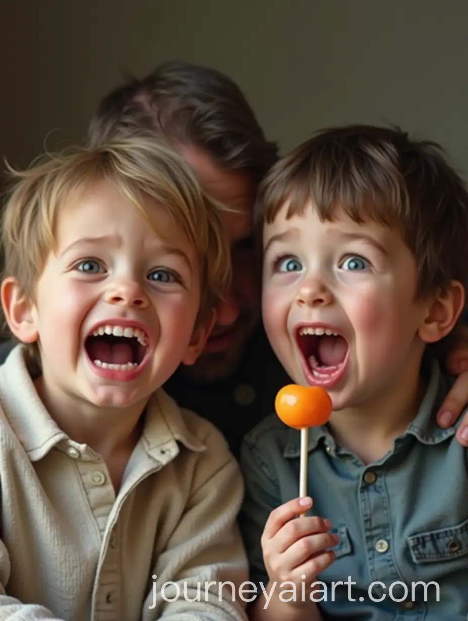 Adult-Pretending-Not-to-Eat-with-Child-Watching-in-Amused-Suspicion