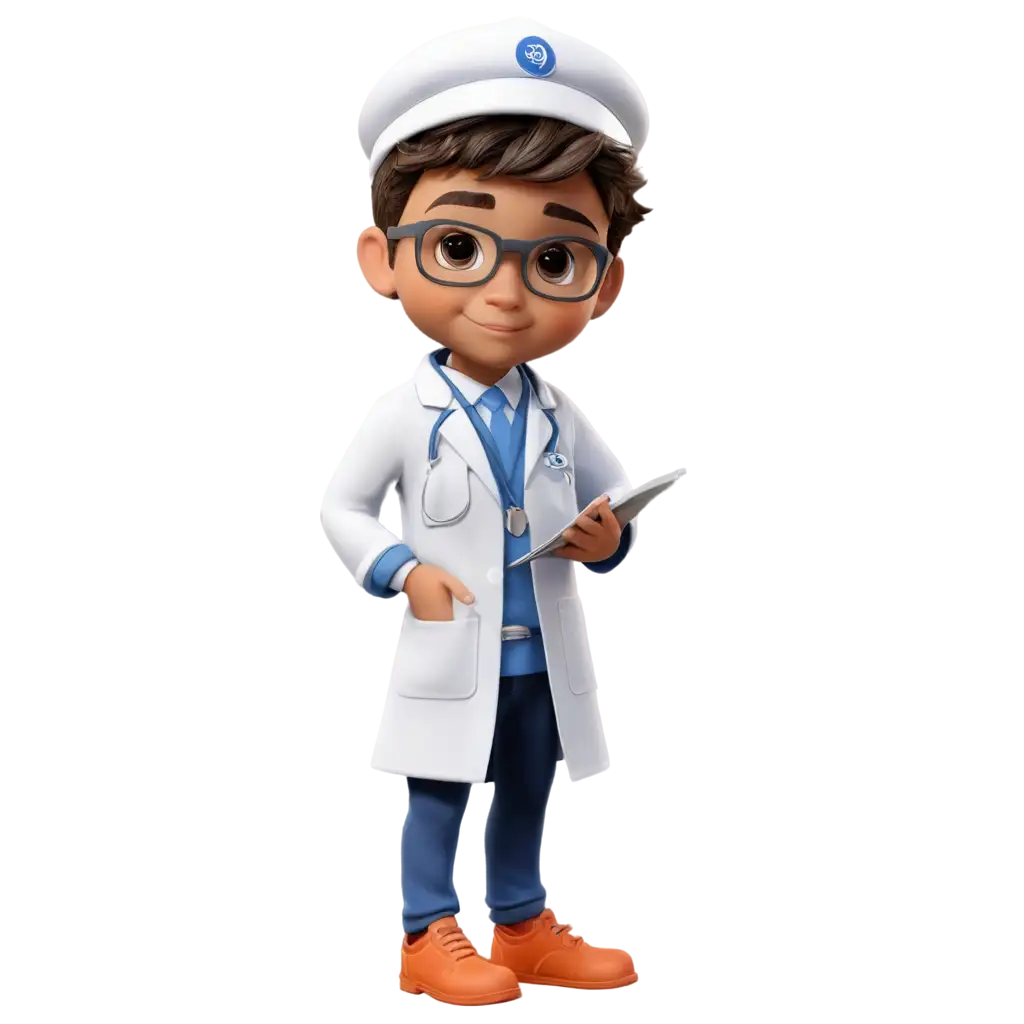 PNG-Avatar-of-a-Child-Boy-Dressed-as-a-Doctor-Enhancing-Online-Presence-and-Accessibility