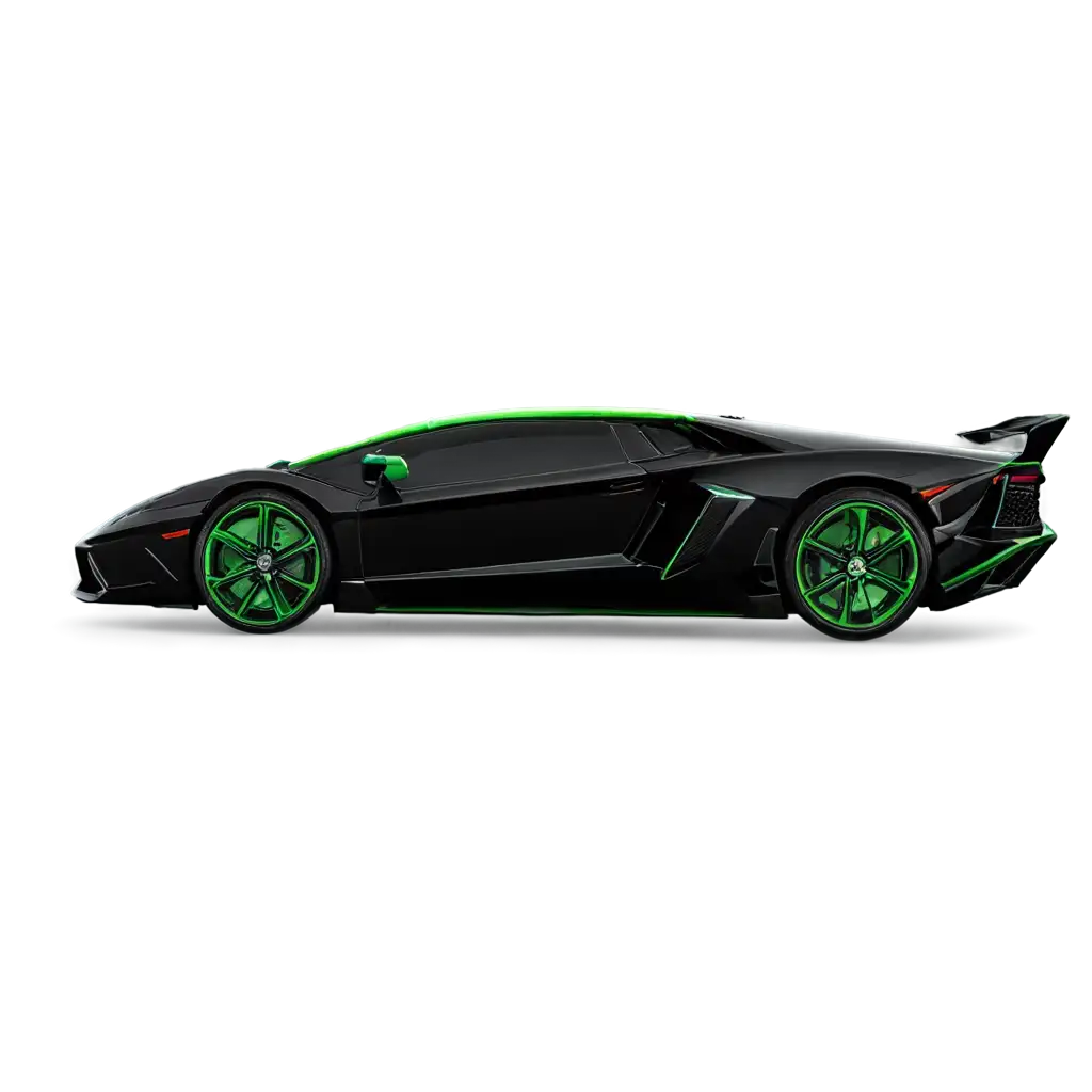 Black-Lamborghini-with-Green-Lines-HighQuality-PNG-Image-for-Sleek-Design-Enthusiasts