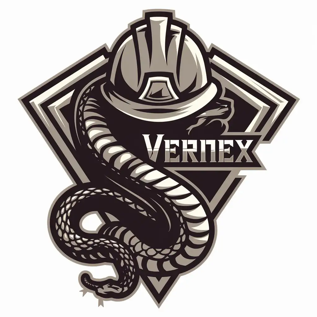 a vector logo design,with the text "vernex", main symbol:snake,complex,be used in Construction industry,clear background