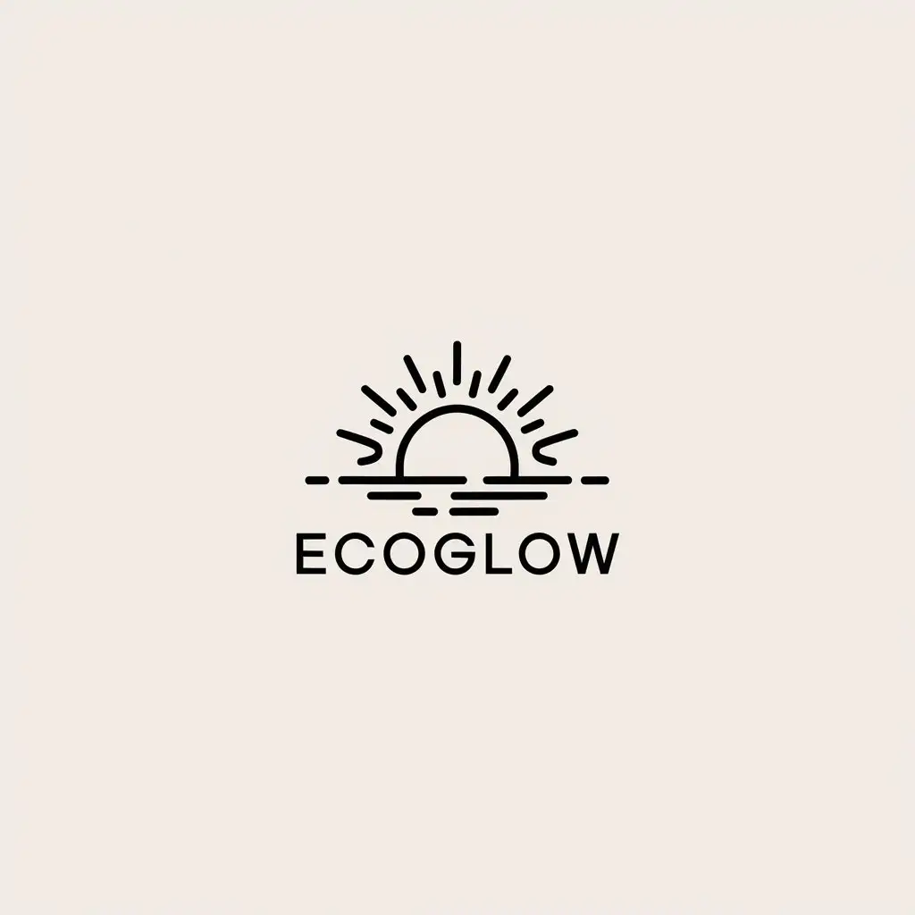 a vector logo design,with the text "EcoGlow", main symbol:sun,Minimalistic,clear background