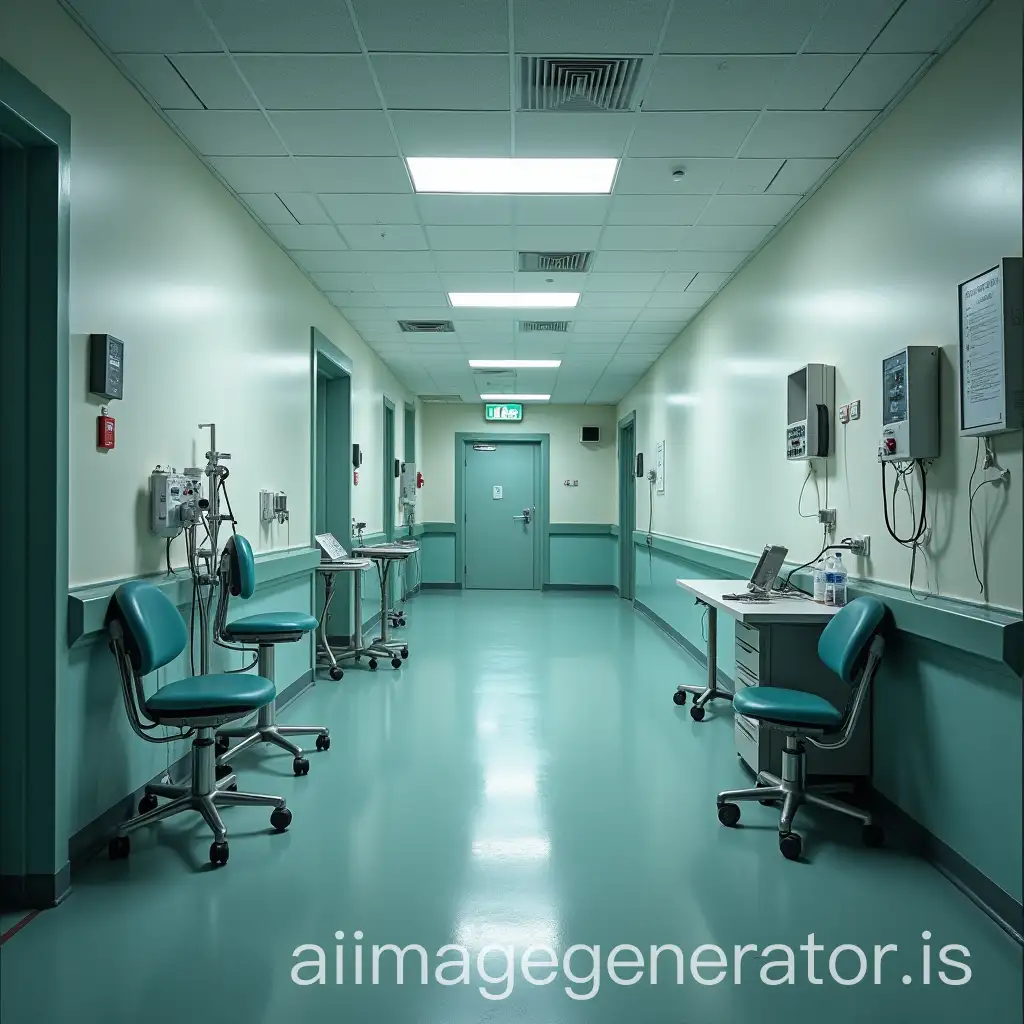 Hospital-Hallway-with-Medical-Equipment-and-Healthcare-Professionals