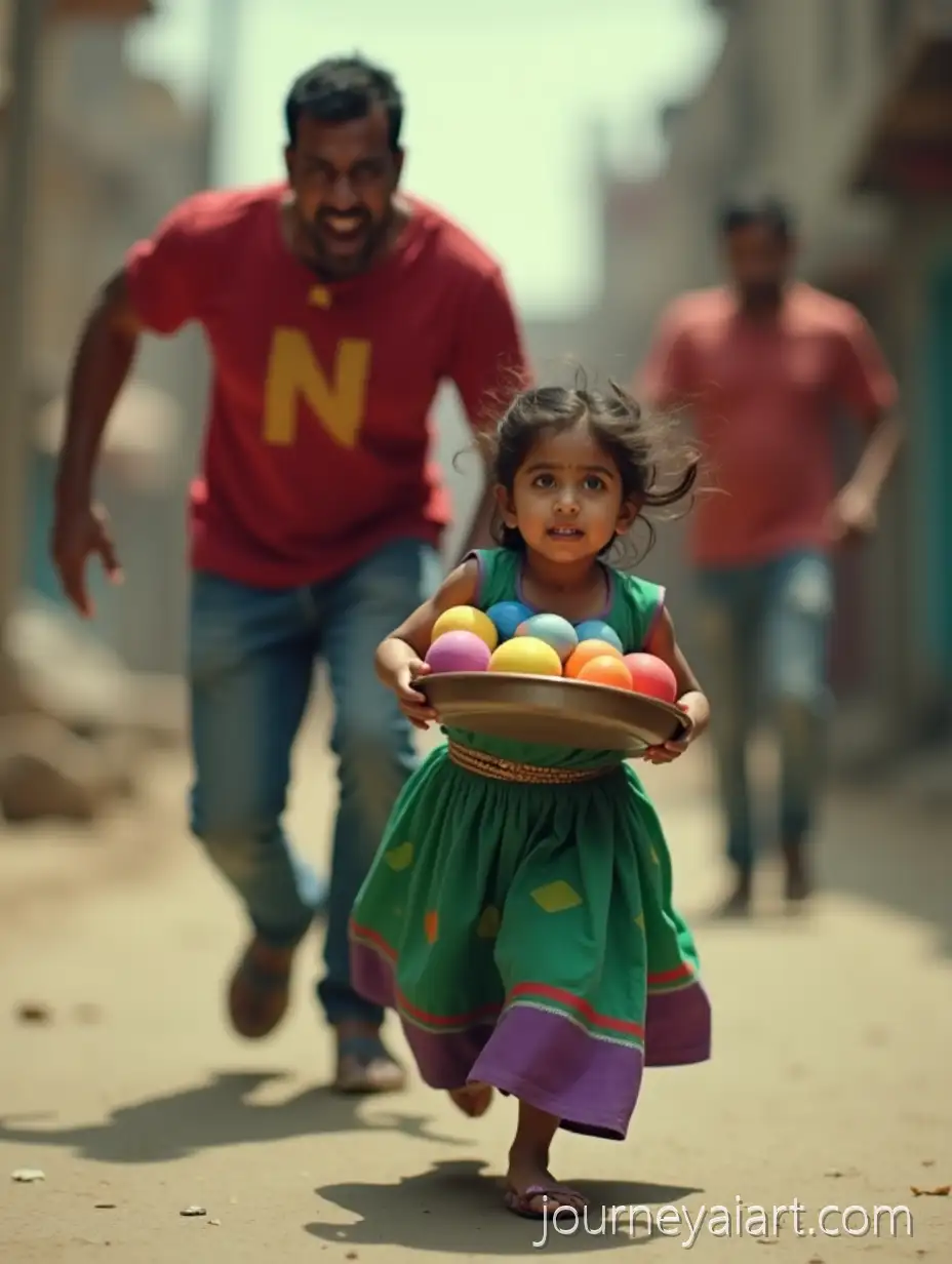 Girl-running-from-manSouth-Asian-Girl-Running-with-Tray-of-Colorful-Balls-Chased-by-Angry-Man-on-Street