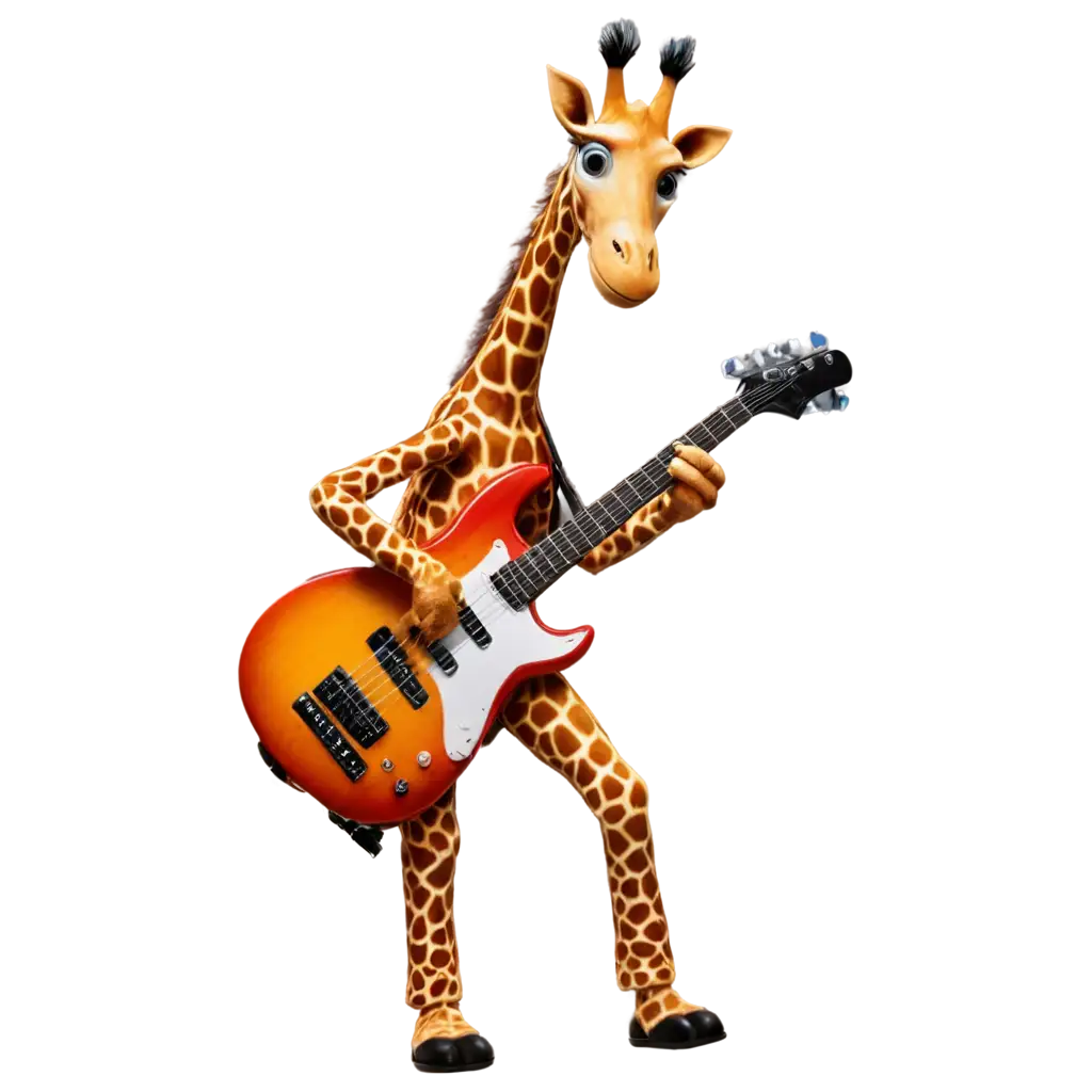 PNG-Image-of-a-Giraffe-Playing-Electric-Bass-Creative-and-HighQuality-Visual-Content