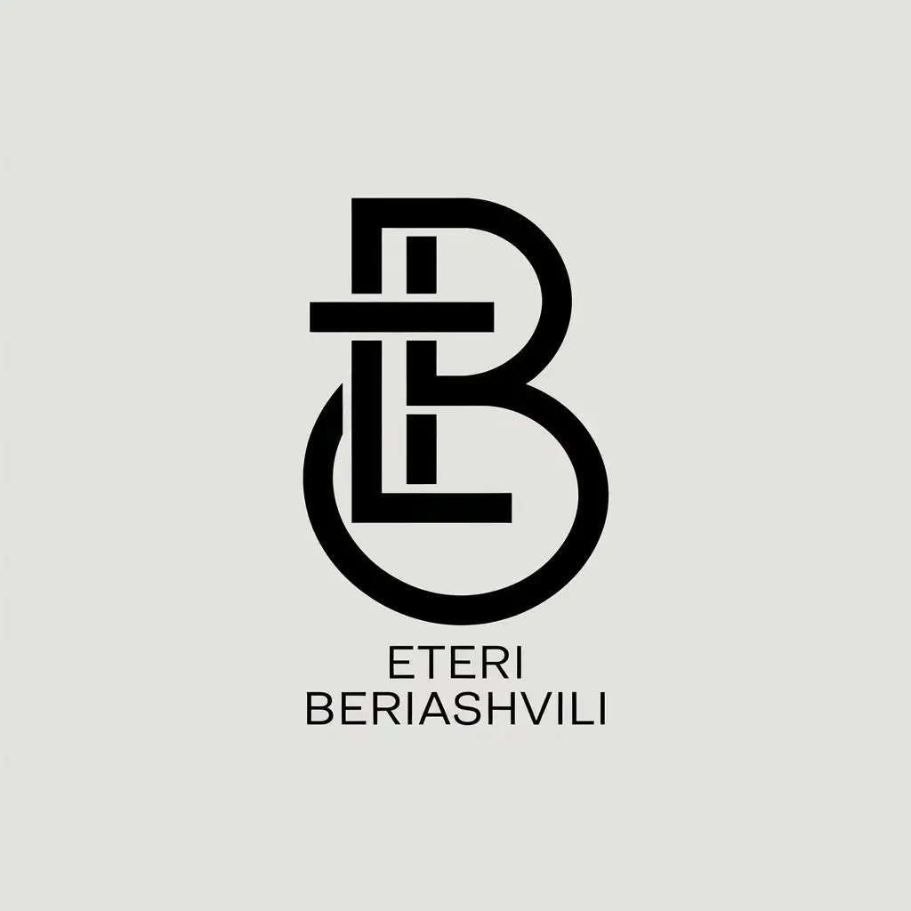 LOGO-Design-for-ETERI-BERIASHVILI-Minimalistic-Black-Letters-Crossed-in-Circle