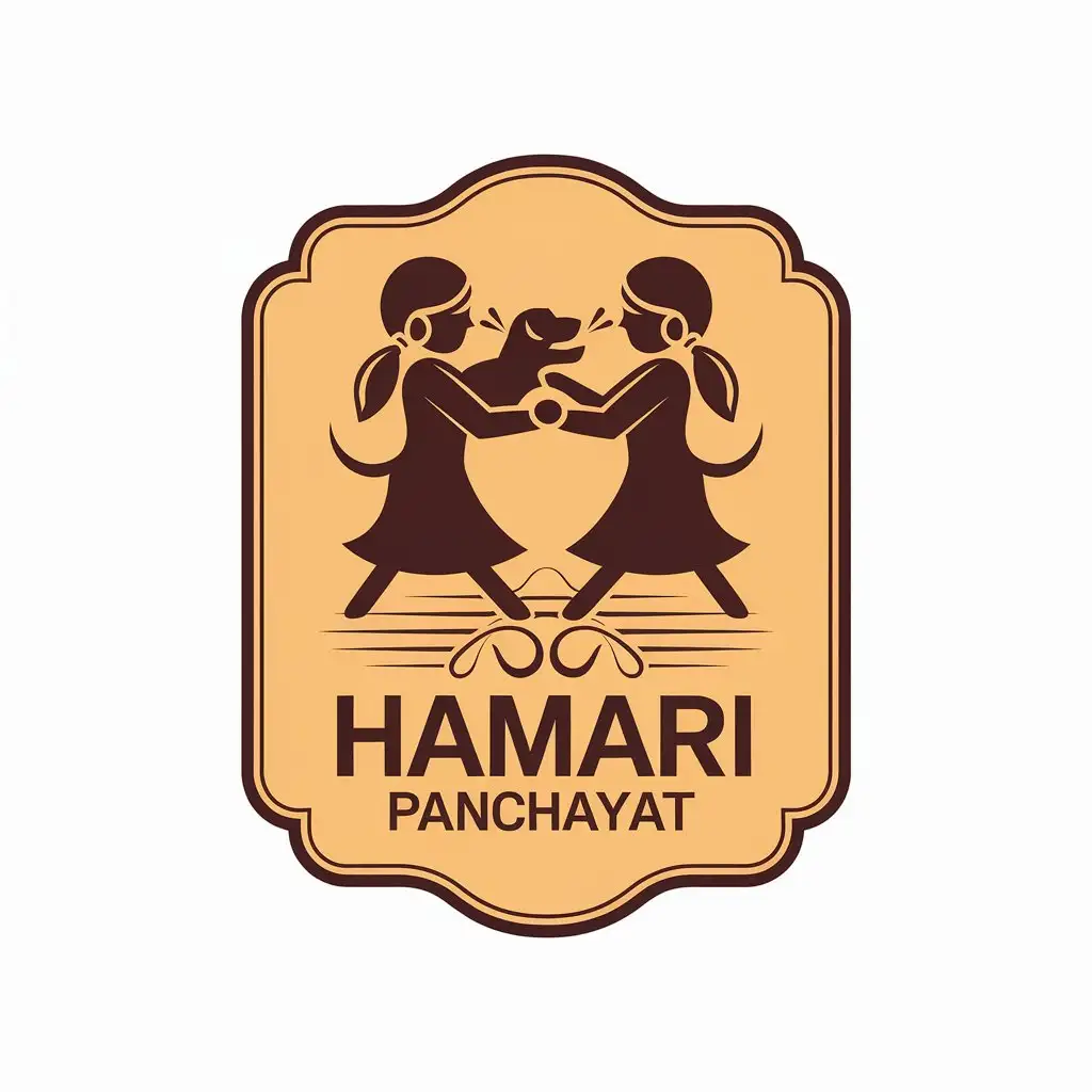 LOGO Design for Hamari Panchayat Dog Fight Between Two Girls with Clear Background