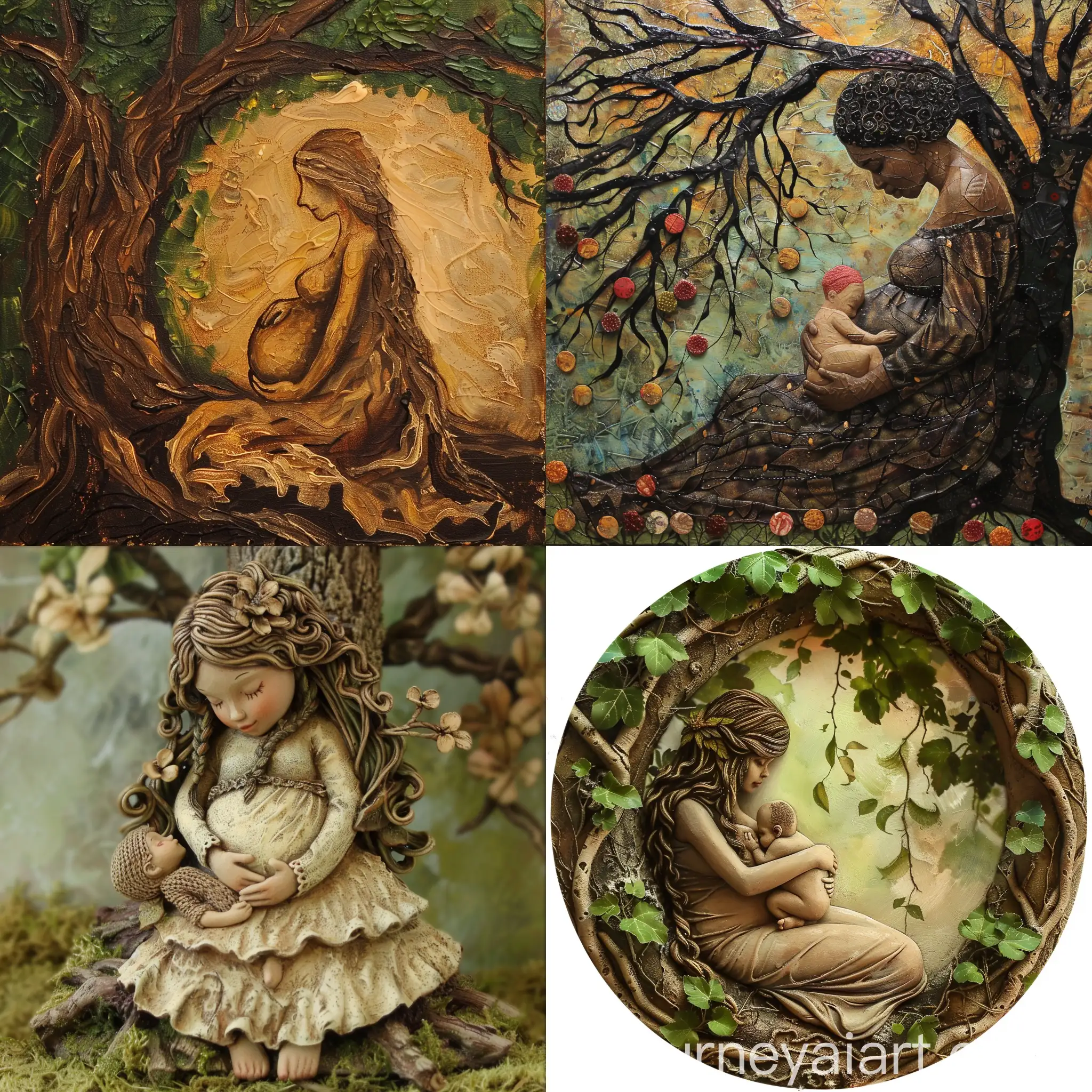 Pregnant-Mother-Tree-with-Baby-in-Nature