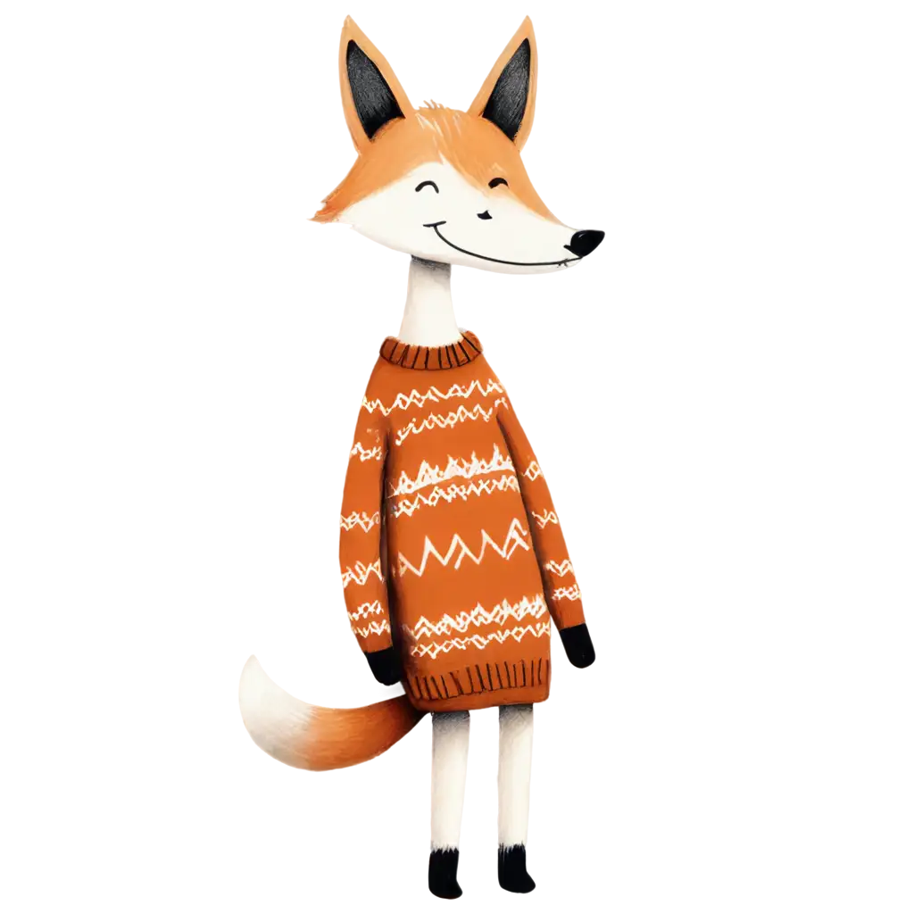 HandDrawn-Long-Dog-in-a-New-Years-Sweater-PNG-for-Seasonal-and-Festive-Designs