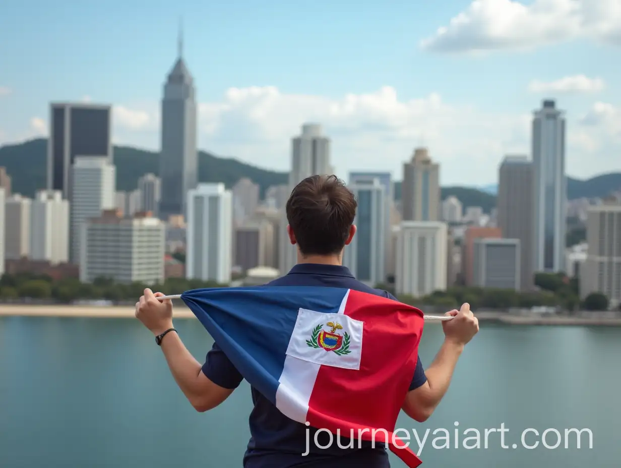 Person-Holding-Panama-Flag-in-Front-of-Panama-City-Skyline