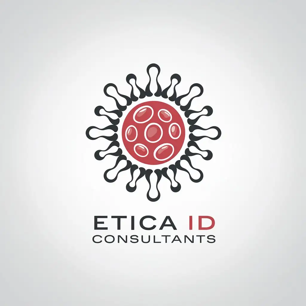 LOGO Design for Etica ID Consultants Germ Symbol in Red for Medical Dental Industry