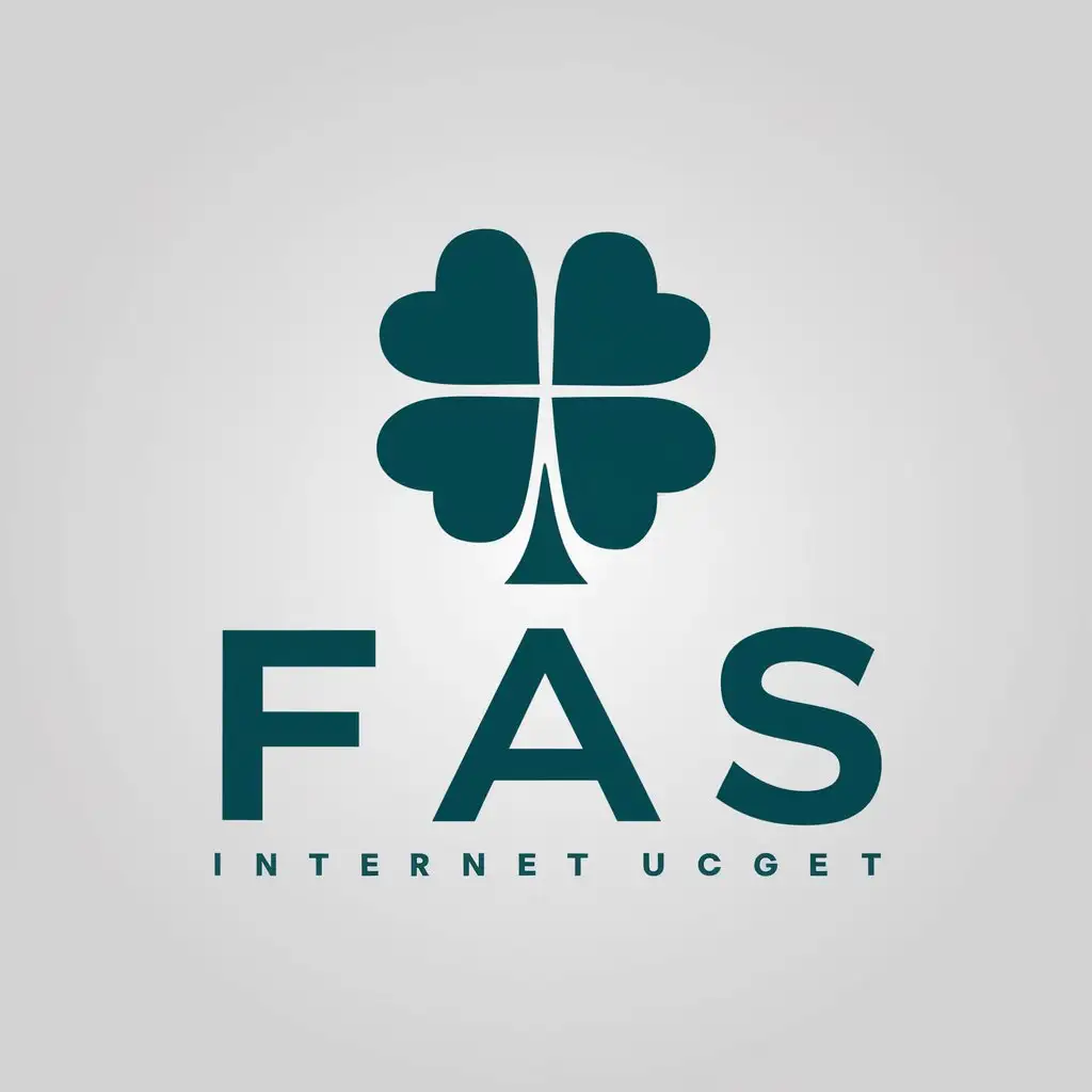 a vector logo design,with the text "FAS", main symbol:Clover,Minimalistic,be used in Internet industry,clear background