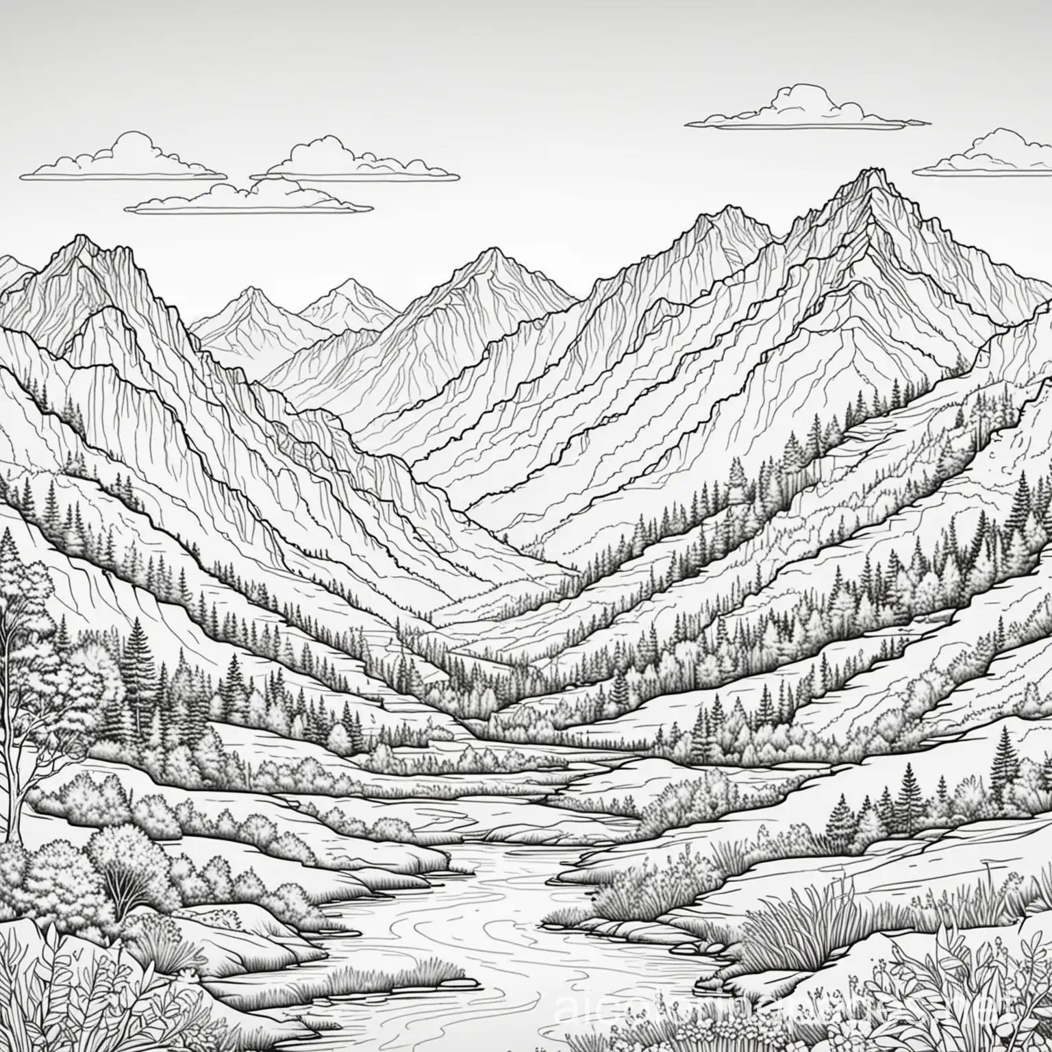 Mountain-Landscape-Coloring-Page-Simple-Line-Art-for-Kids