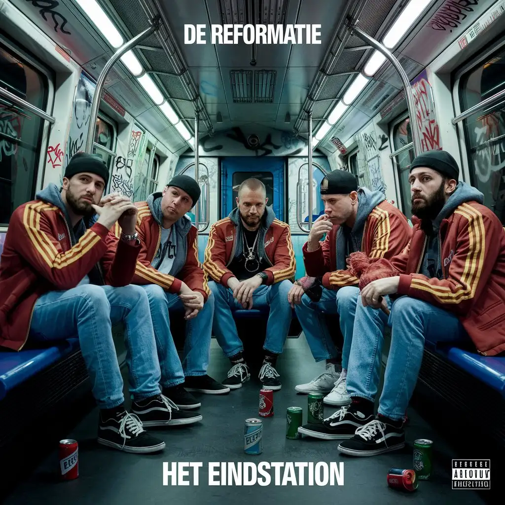 Five Drunken Spanish Men in HipHop Outfits on a Night Train