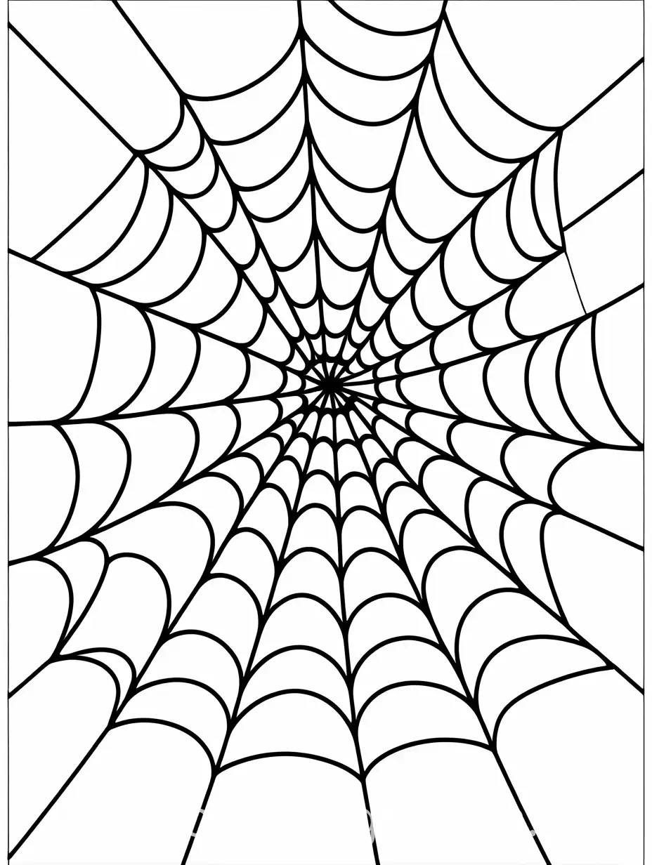 Spider-Web-Coloring-Page-for-Kids-with-Clear-Outlines-and-Ample-White-Space