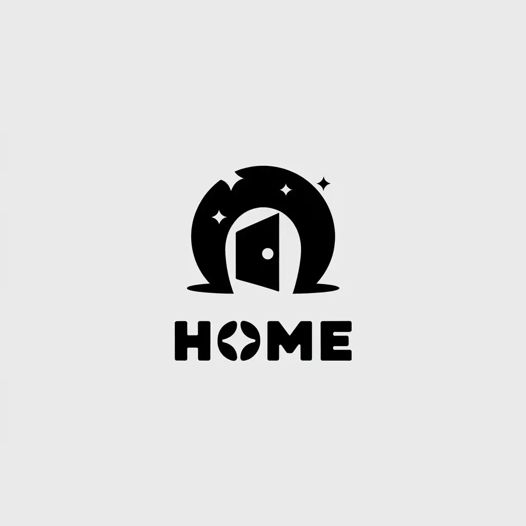 LOGO Design for Home Minimalistic Magic Home Symbol with Clear Background