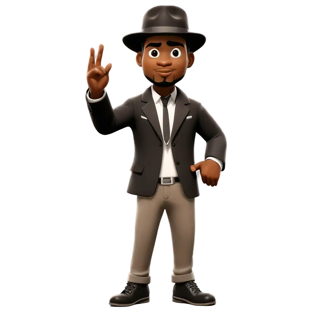 Gangster-Black-Male-Cartoon-PNG-HighQuality-Clear-Image-for-Diverse-Applications