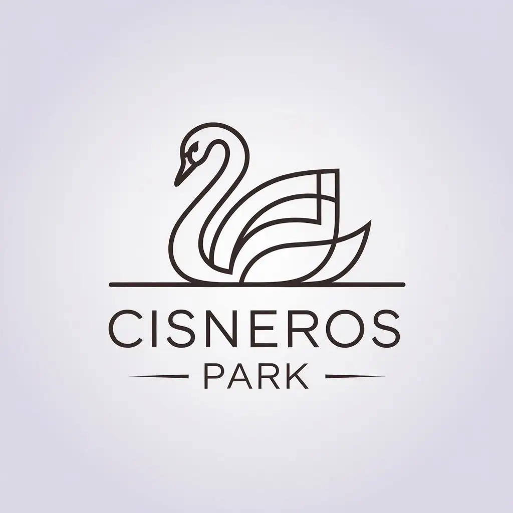 a vector logo design,with the text "Cisneros Park", main symbol:Swan,Minimalistic,be used in Real Estate industry,clear background