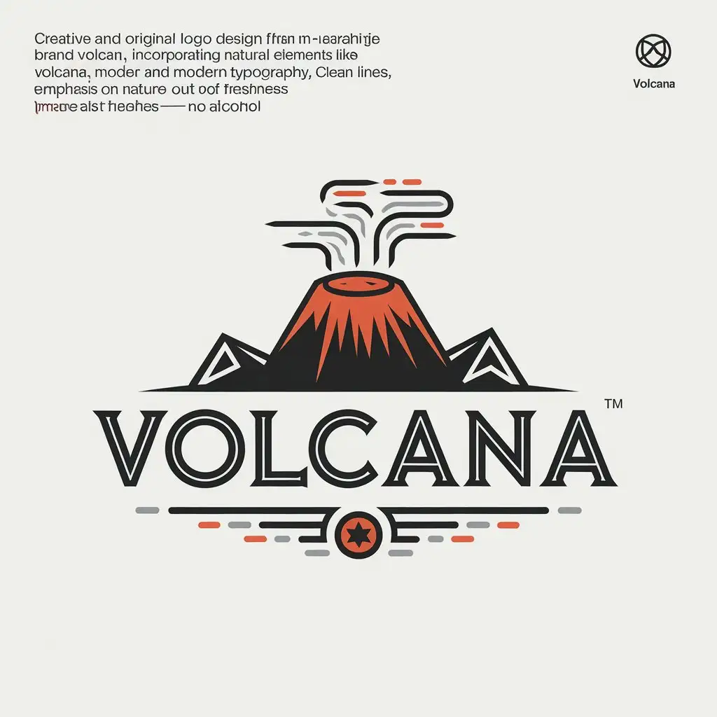 LOGO Design for Volcana Vibrant Volcano and Mountain Theme for NonAlcoholic Beverage Brand