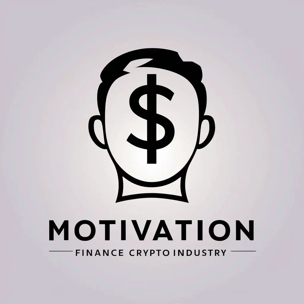 a vector logo design,with the text "Motivation_Finance_Cryptoindustry", main symbol:Dollar sign in head,Moderate,be used in Finance industry,clear background