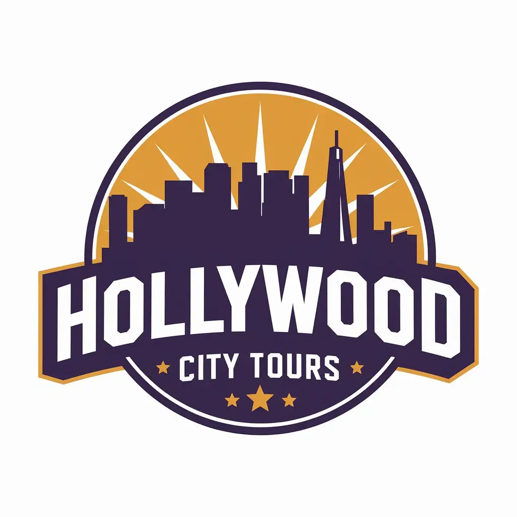 LOGO Design for Hollywood City Tours Hollywood Skyline with Modern Travel Theme