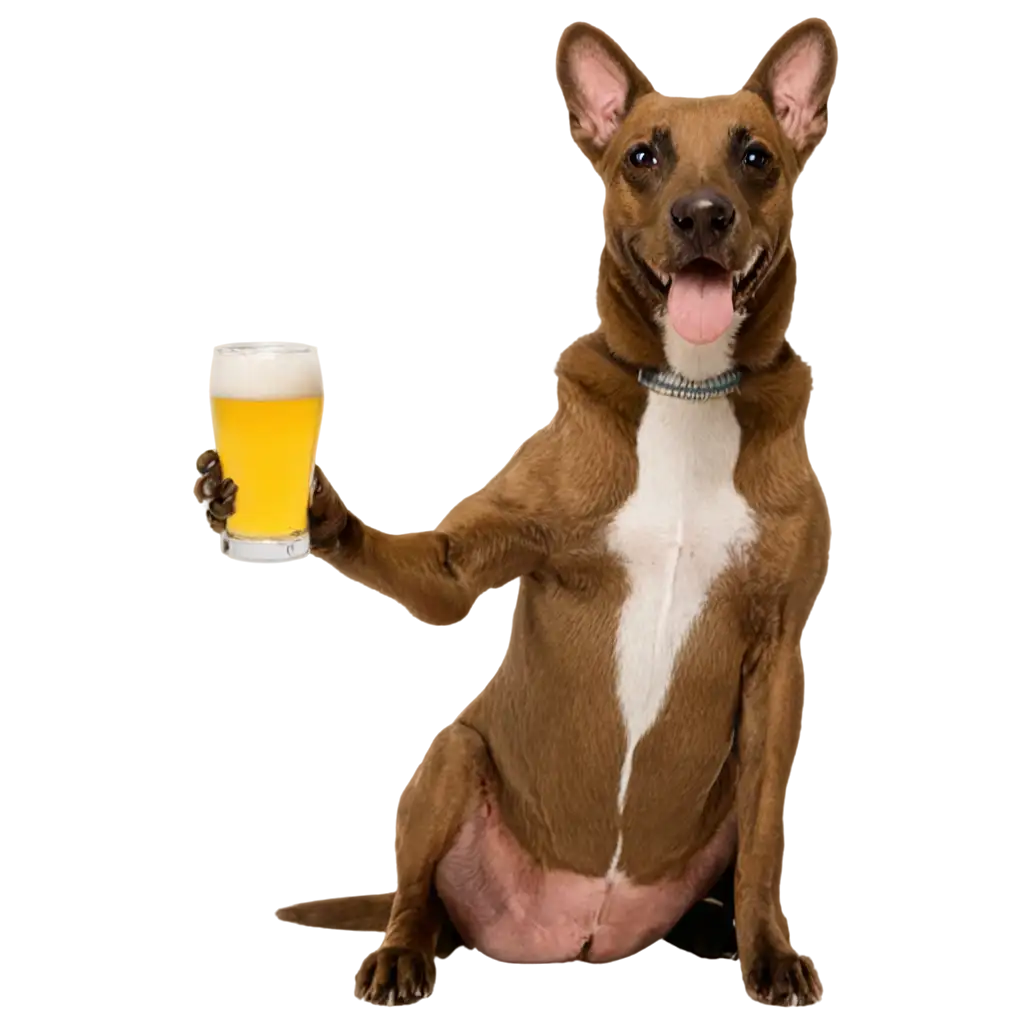 Adorable-Beer-Drinking-Dog-PNG-Image-Create-Whimsical-Art-with-HighQuality-Transparency