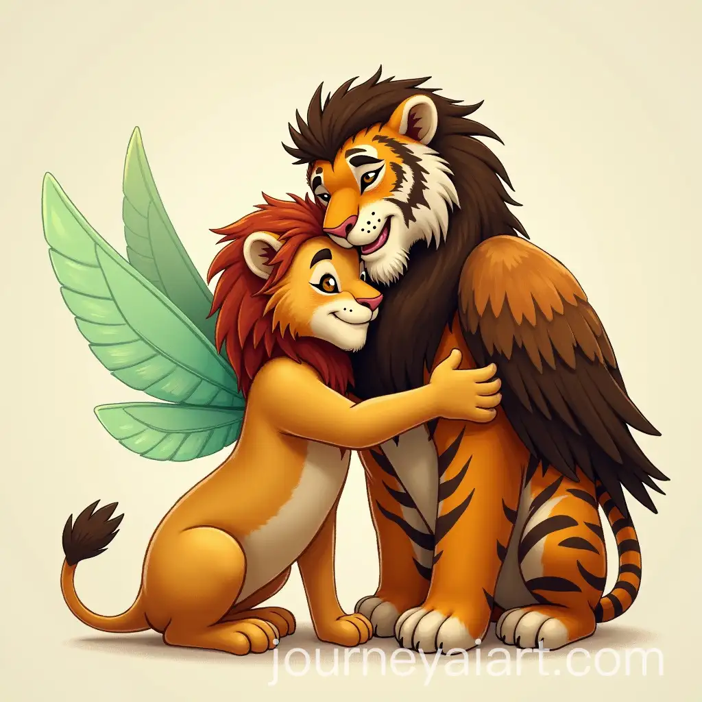 Lion-and-Tiger-Embracing-with-Fantasy-Wings
