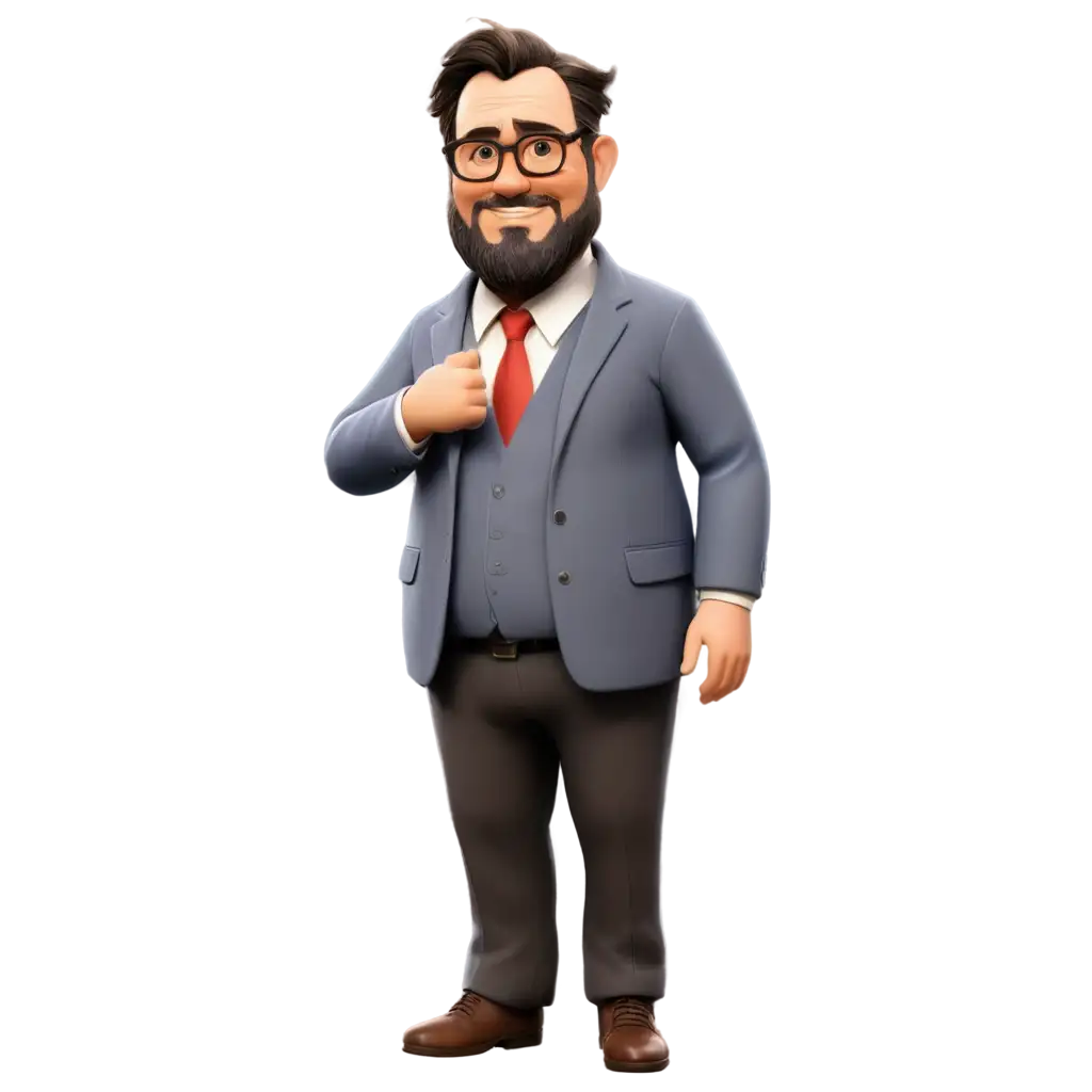 Overweight-Professor-with-Glasses-and-Closed-Beard-in-Disney-Avatar-PNG-Perfect-for-Creative-Projects